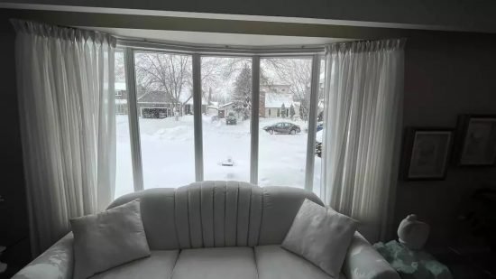 Bow window inside a Winnipeg home